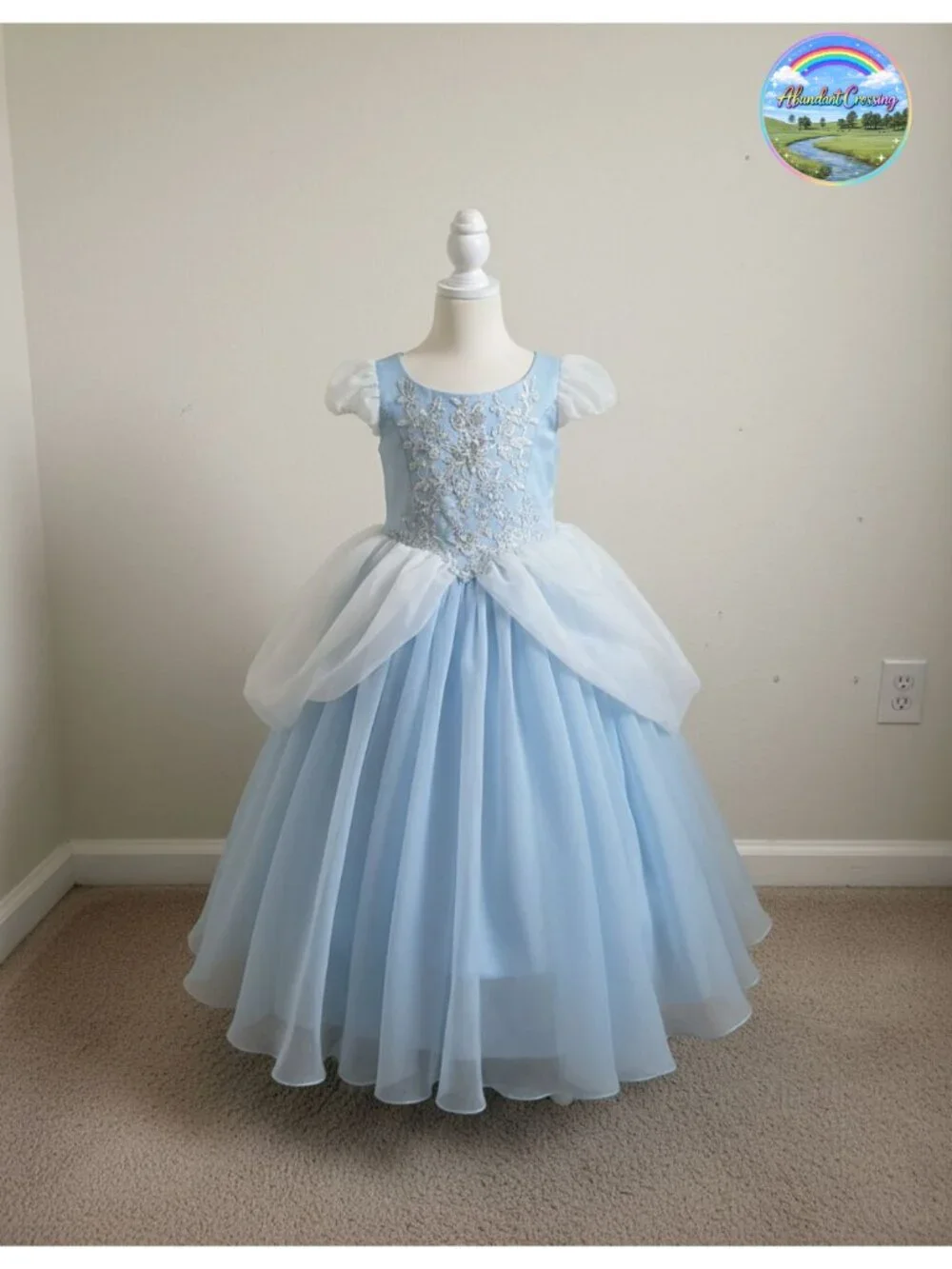 Girls Cinderella Princess Ball Gown Costume Dress Up Party